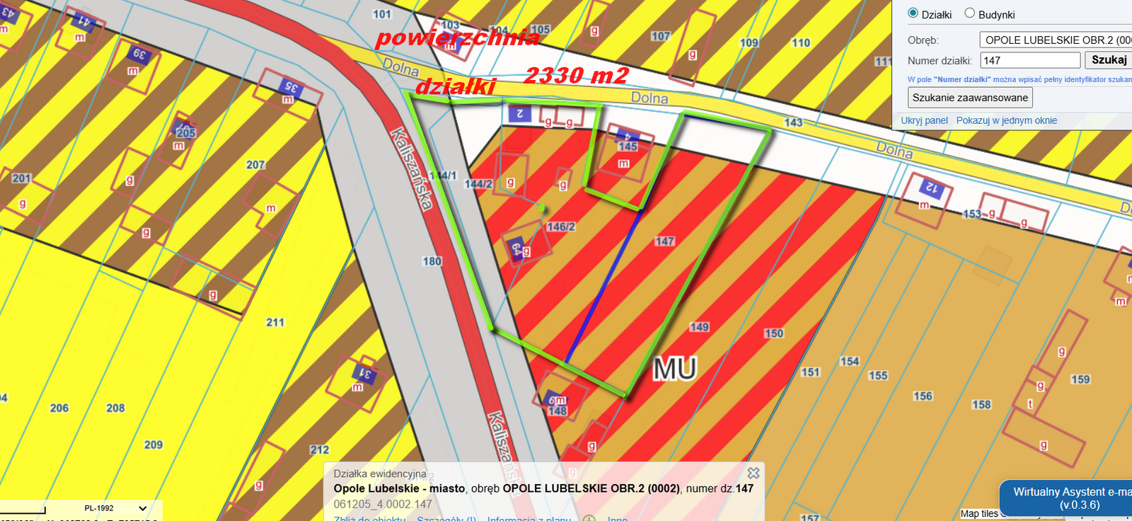 Działka usługowa 2330 m² | Opole Lubelskie