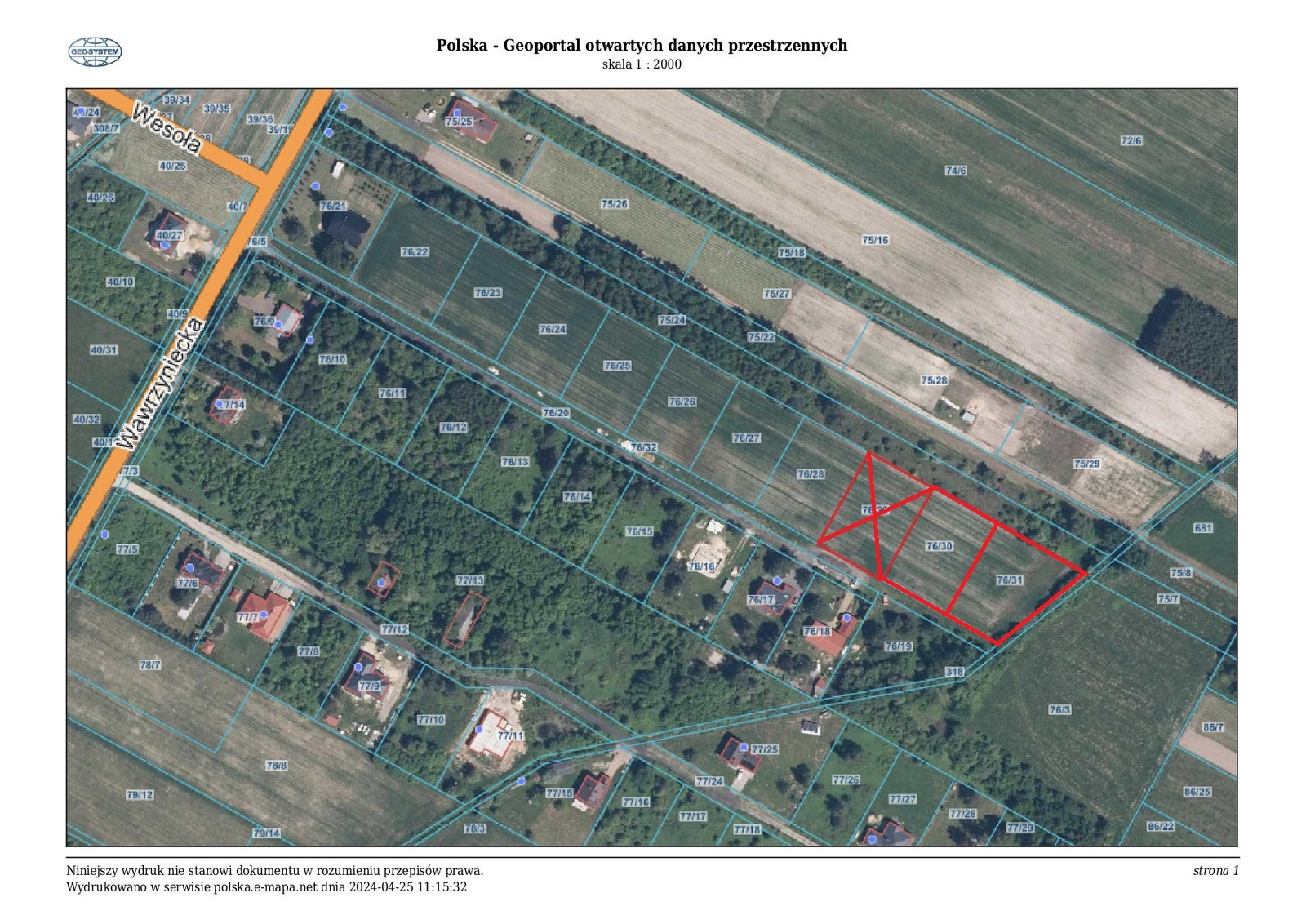 Działki budowlane 1600 m2, 20 km od Warszawy