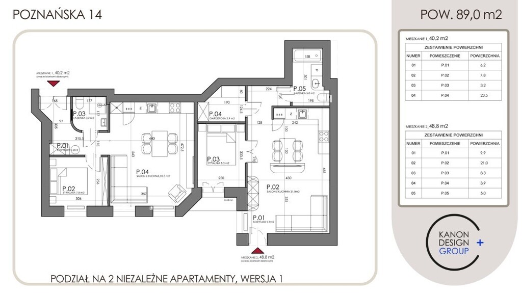 Poznańska 14, 88,94 m² 3 pokoje, balkon 2 wejścia - zdjęcie 12