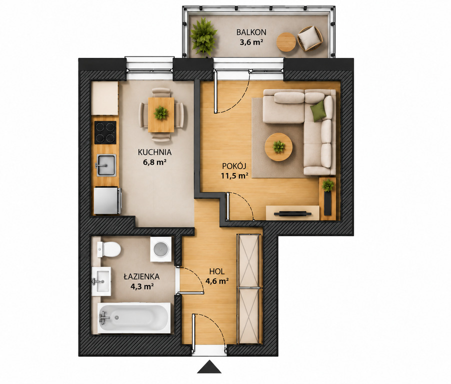Kawalerka 28 m² z balkonem i pięknym widokiem Górczyn - zdjęcie 8