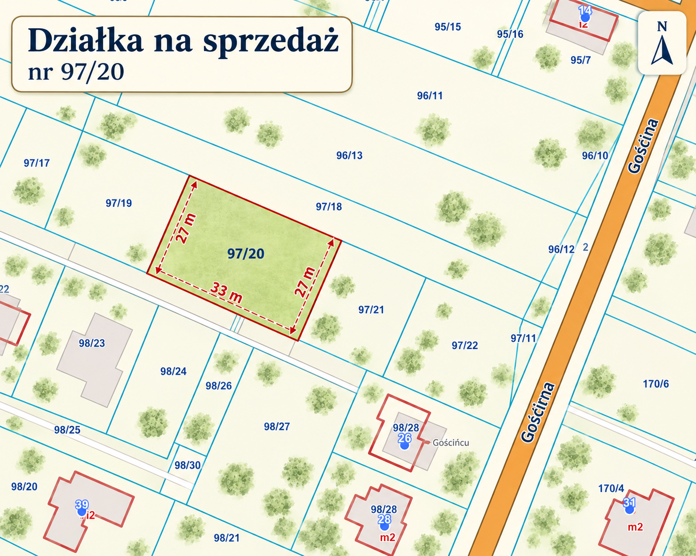 Działka w Ignatkach 886 m² z WZ