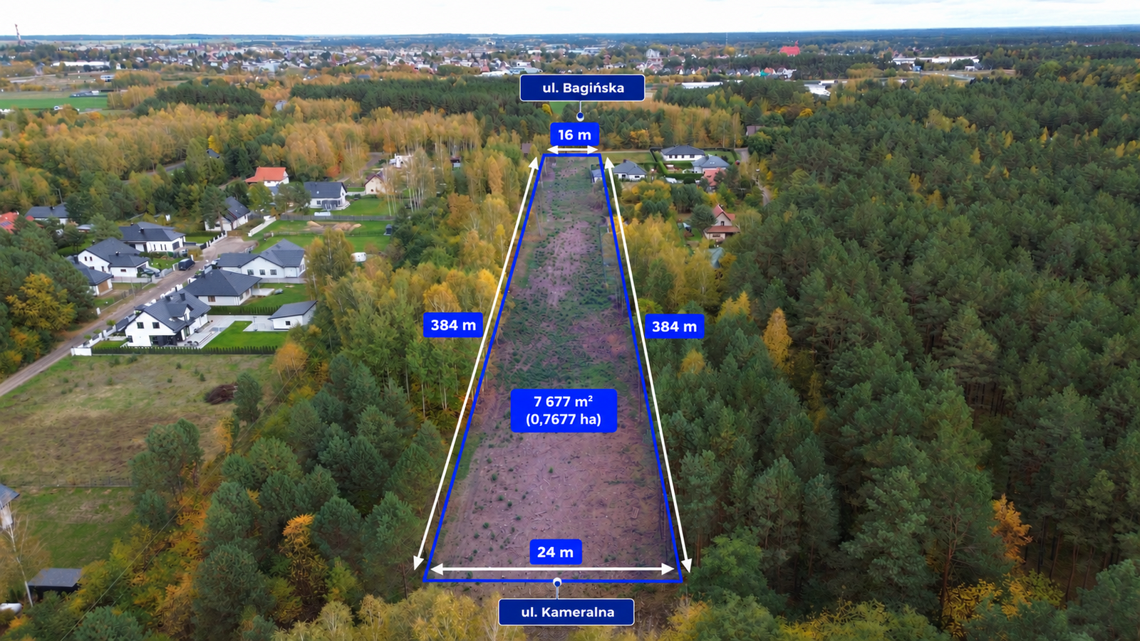 Działka budowlana 7 677 m² |Ostrów Mazowiecka | MPZP |Otoczenie lasów